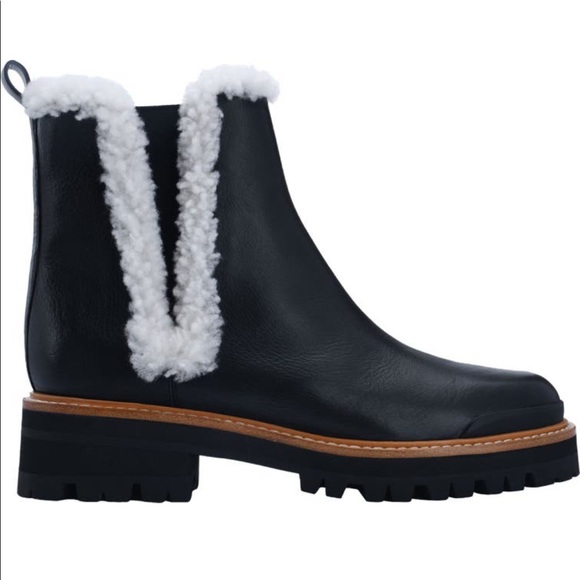 Marc Fisher Shoes - Marc Fisher LTD Black Iggie Booties with Fur Trim in Size 8